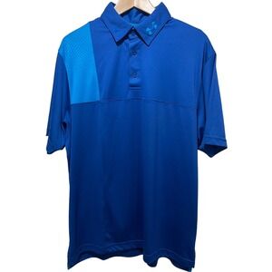 Under Armour Polo Shirt Mens Large Short Sleeve Loose Heatgear Golf Golfer EUC